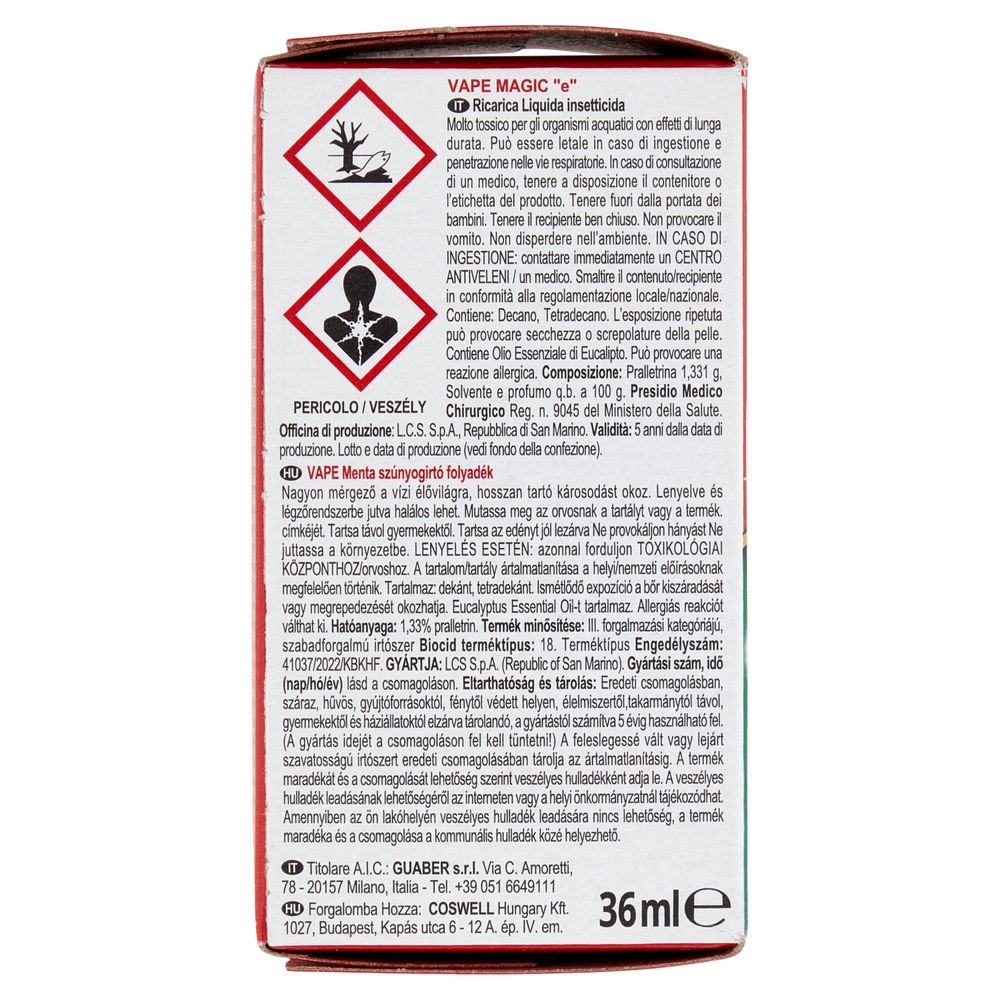 VAPE Liquido Menta Ricarica 36 ml